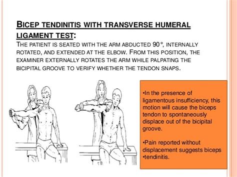 transverse humeral ligament tear test|shoulder test for biceps tendonitis.